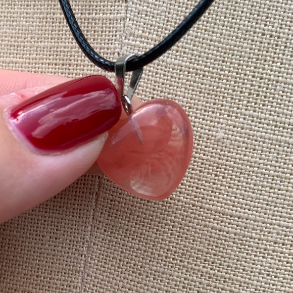 Handmade Genuine Stone Heart Amulet Necklace - Picture 3 of 10